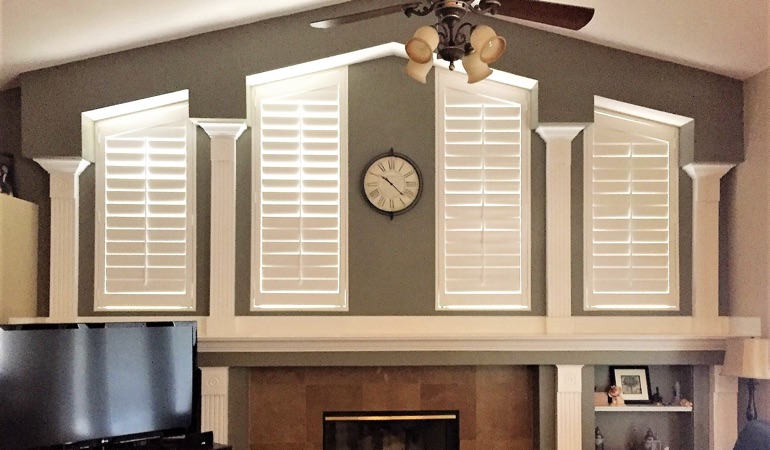 Polywood Shutters in Family Room in Austin
